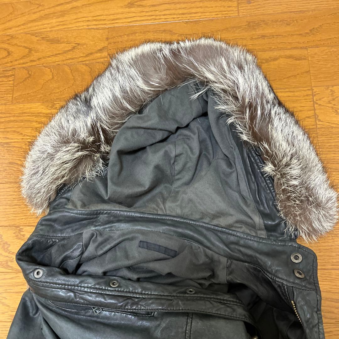 LUVA TRAM リアルフォックスファー レザーモッズコート ファー付き