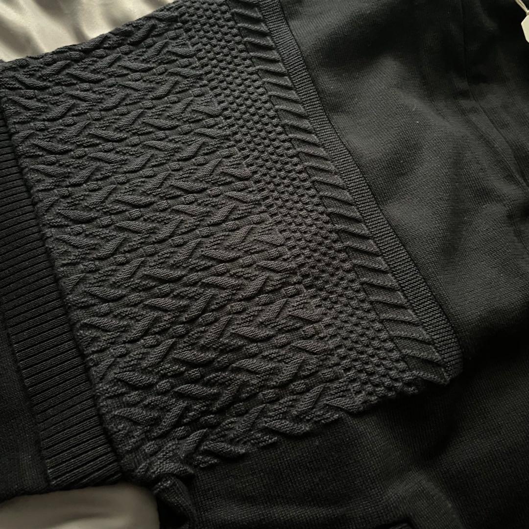 \"希少\"【yashiki】「初花ニットブルゾン」 ニット ブルゾン 黒 L