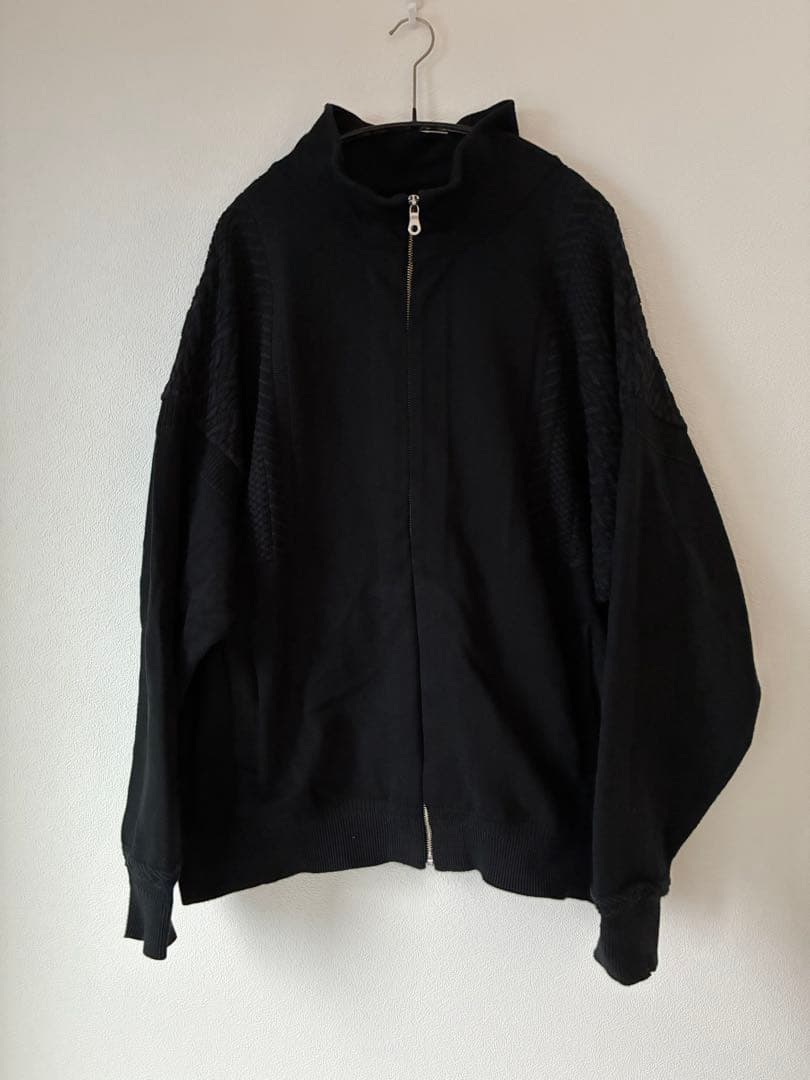 \"希少\"【yashiki】「初花ニットブルゾン」 ニット ブルゾン 黒 L