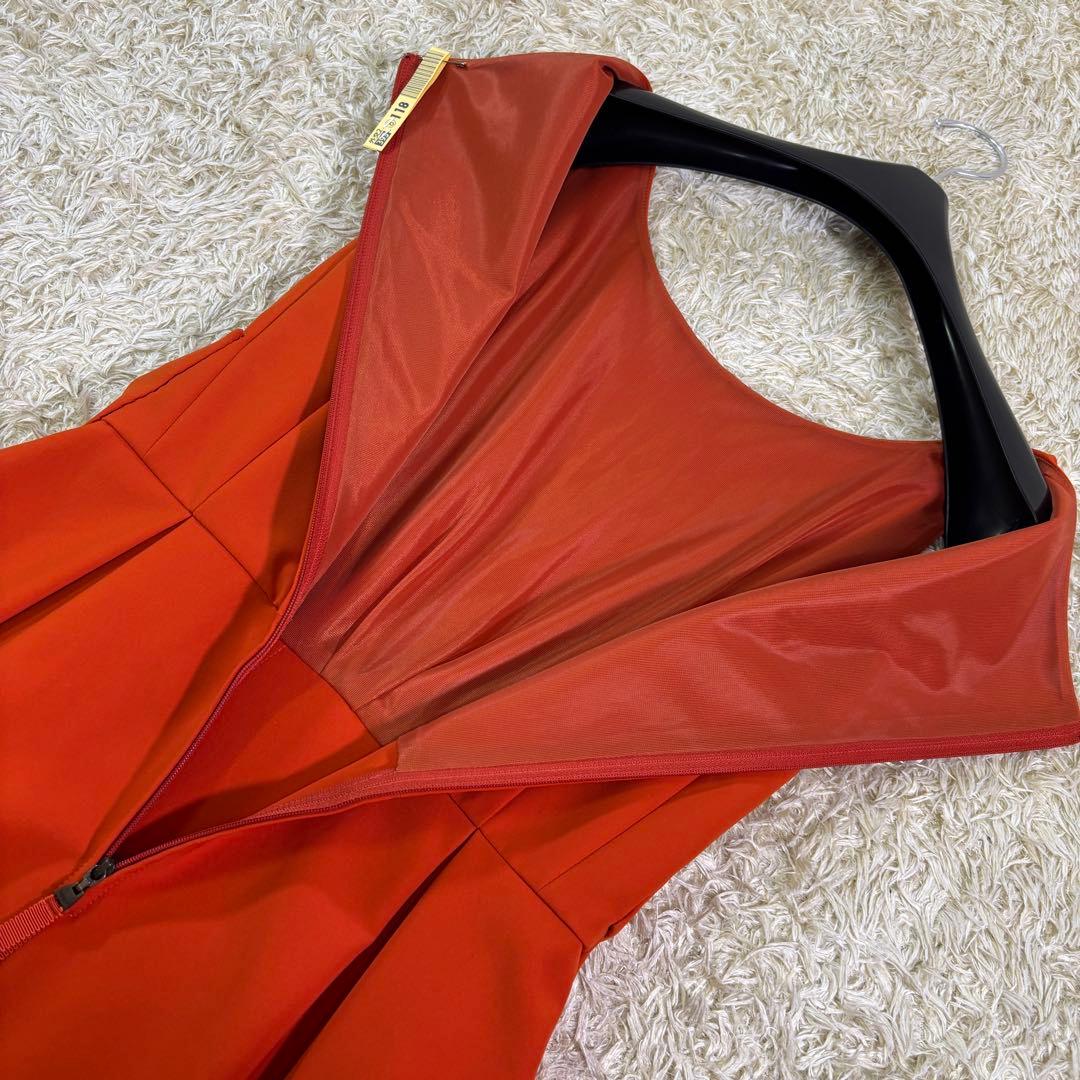 フォクシーニューヨーク　リボン　ノースリーブ　フレア　膝丈ワンピース　ドレス