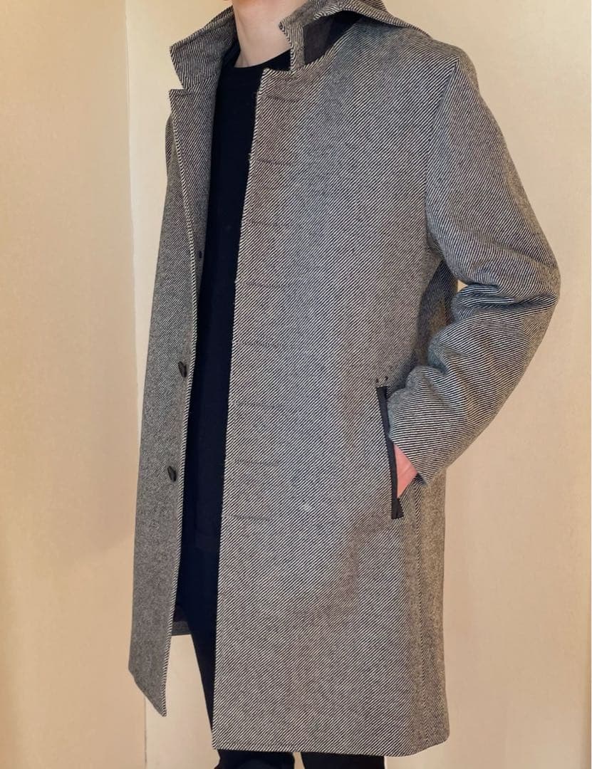 ランバンコレクション フード スタンドカラー 2way コート ウールコート
