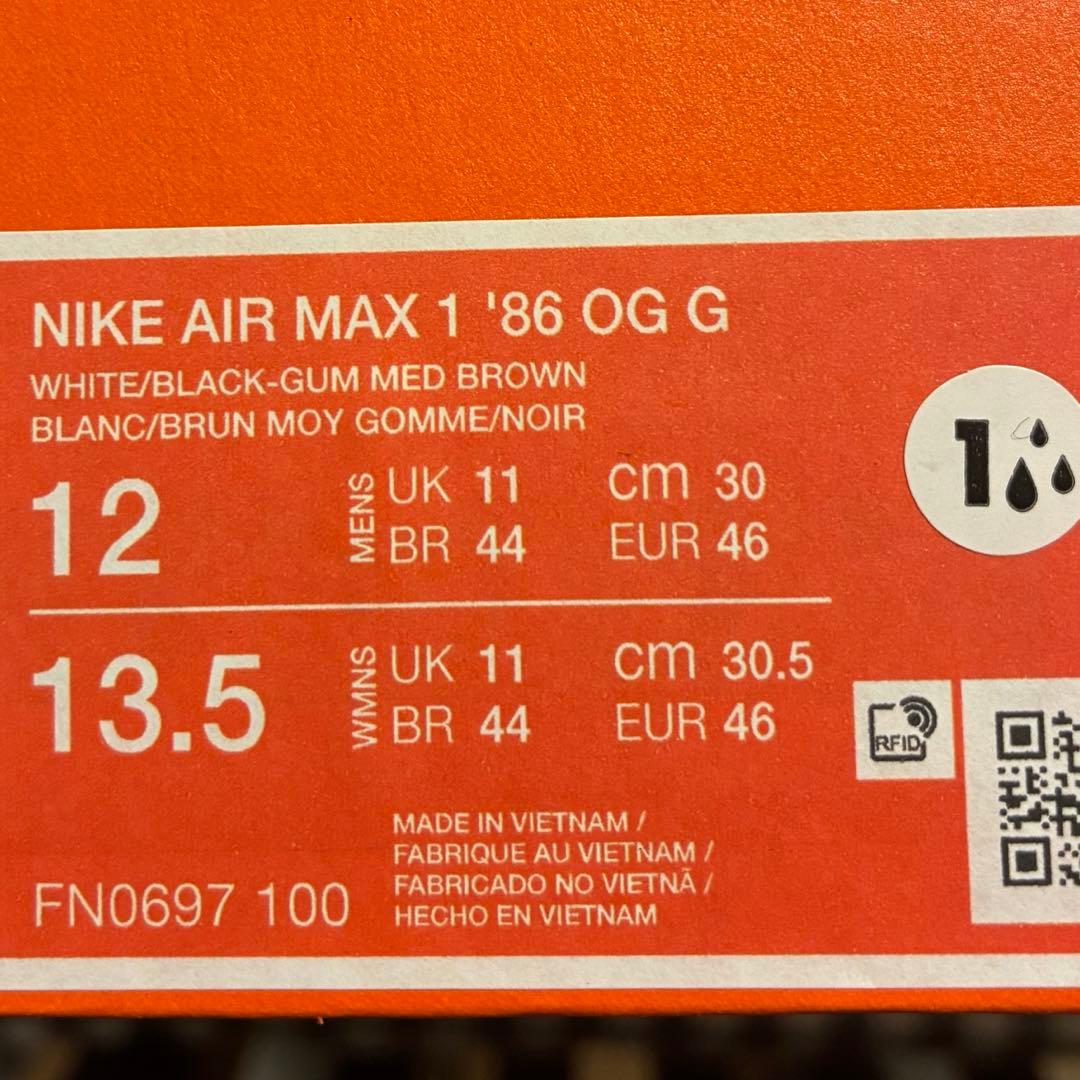 シューズ(男性用) NIKE AIR MAX 1 86 OG GOLF 30cm