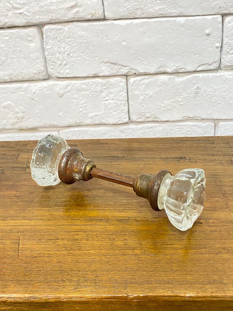 ⭐️【全国送料無料】アンティーク　ドアノブ　取って　USA ビンテージ　ガラス