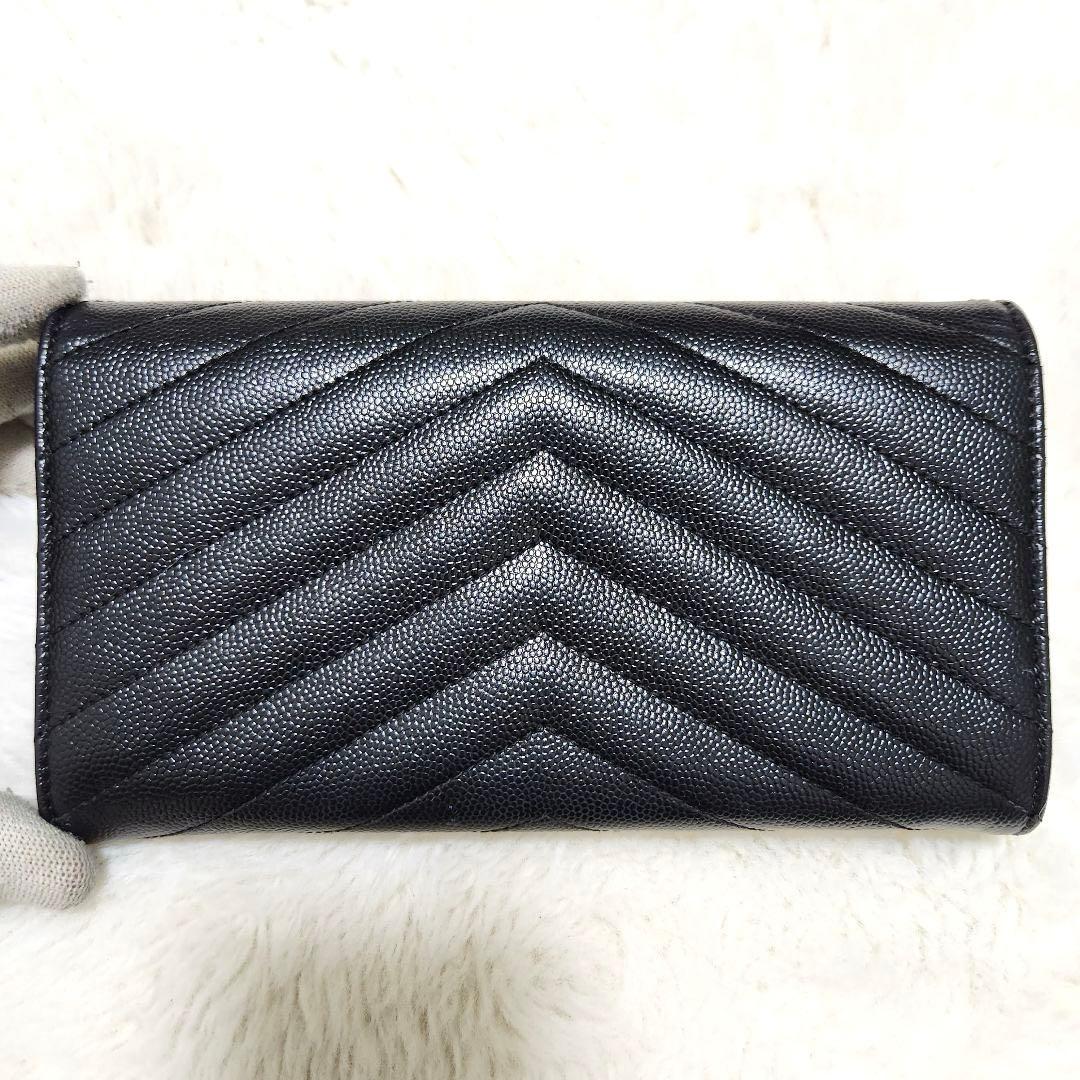 ✨未使用級　付属品完備✨サンローラン　長財布　フラップ　カサンドラ　キャビア