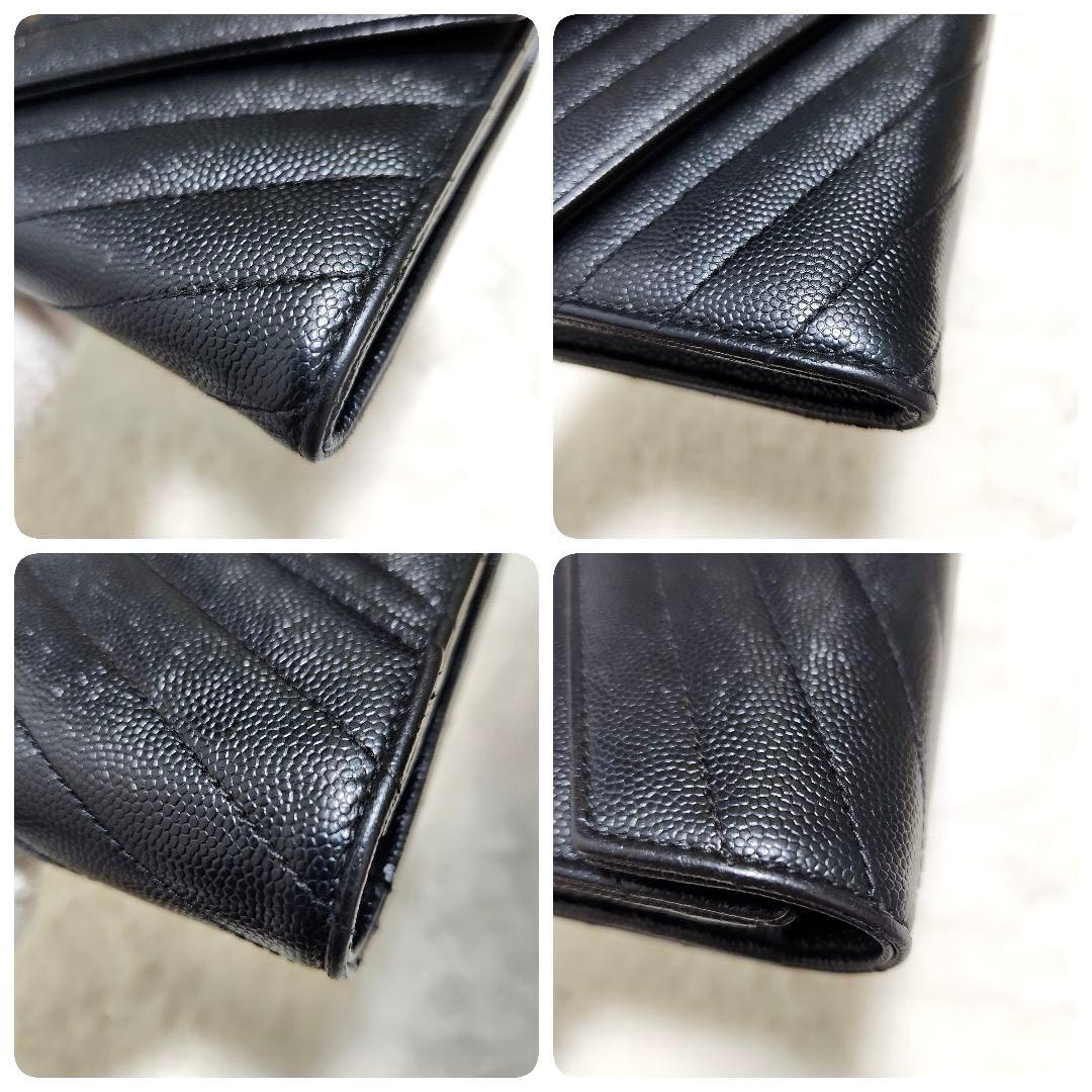 ✨未使用級　付属品完備✨サンローラン　長財布　フラップ　カサンドラ　キャビア