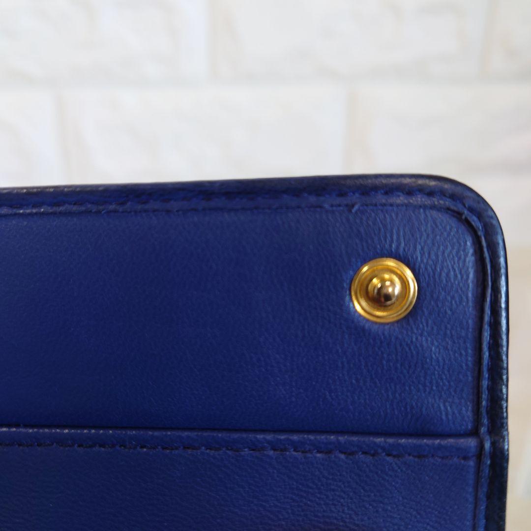 miu miu マテラッセ ネイビー 二つ折り長財布 5M1109