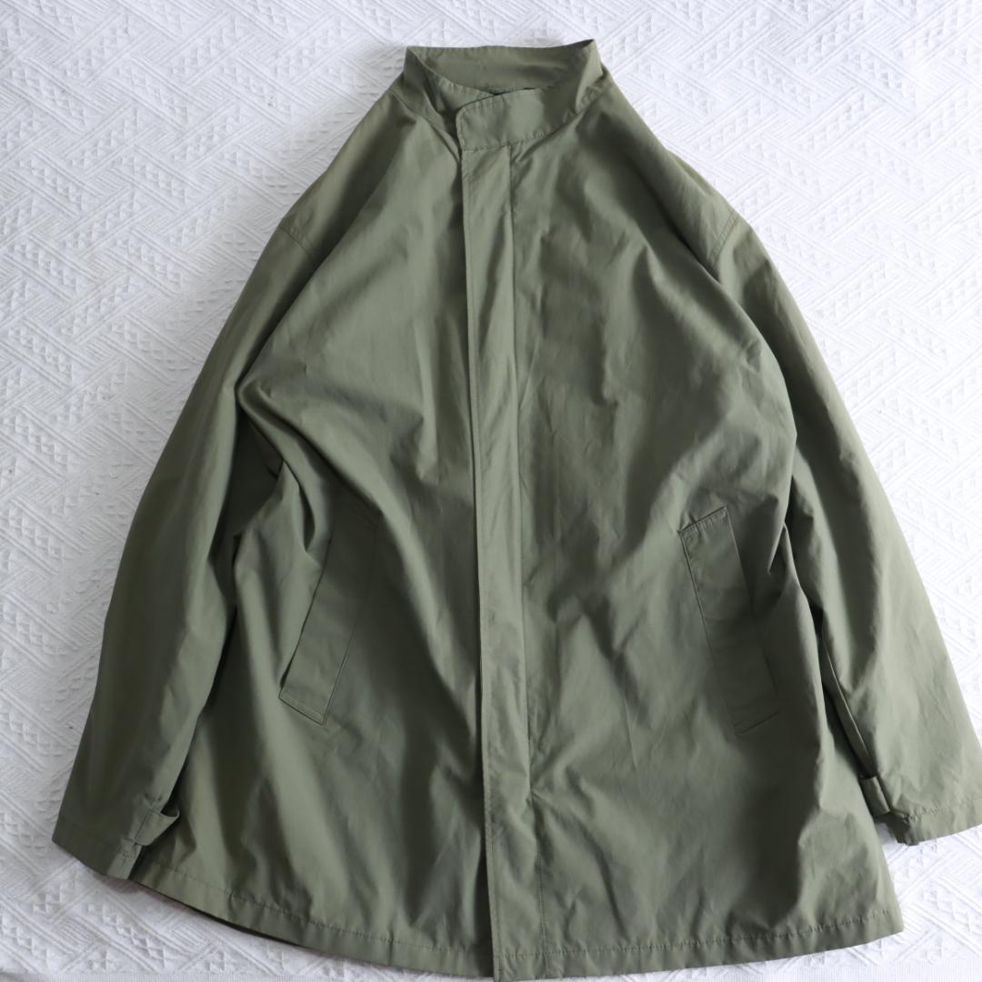 TAION タイオン スプリングコート　ステンカラーコート　ロングコート　カーキ