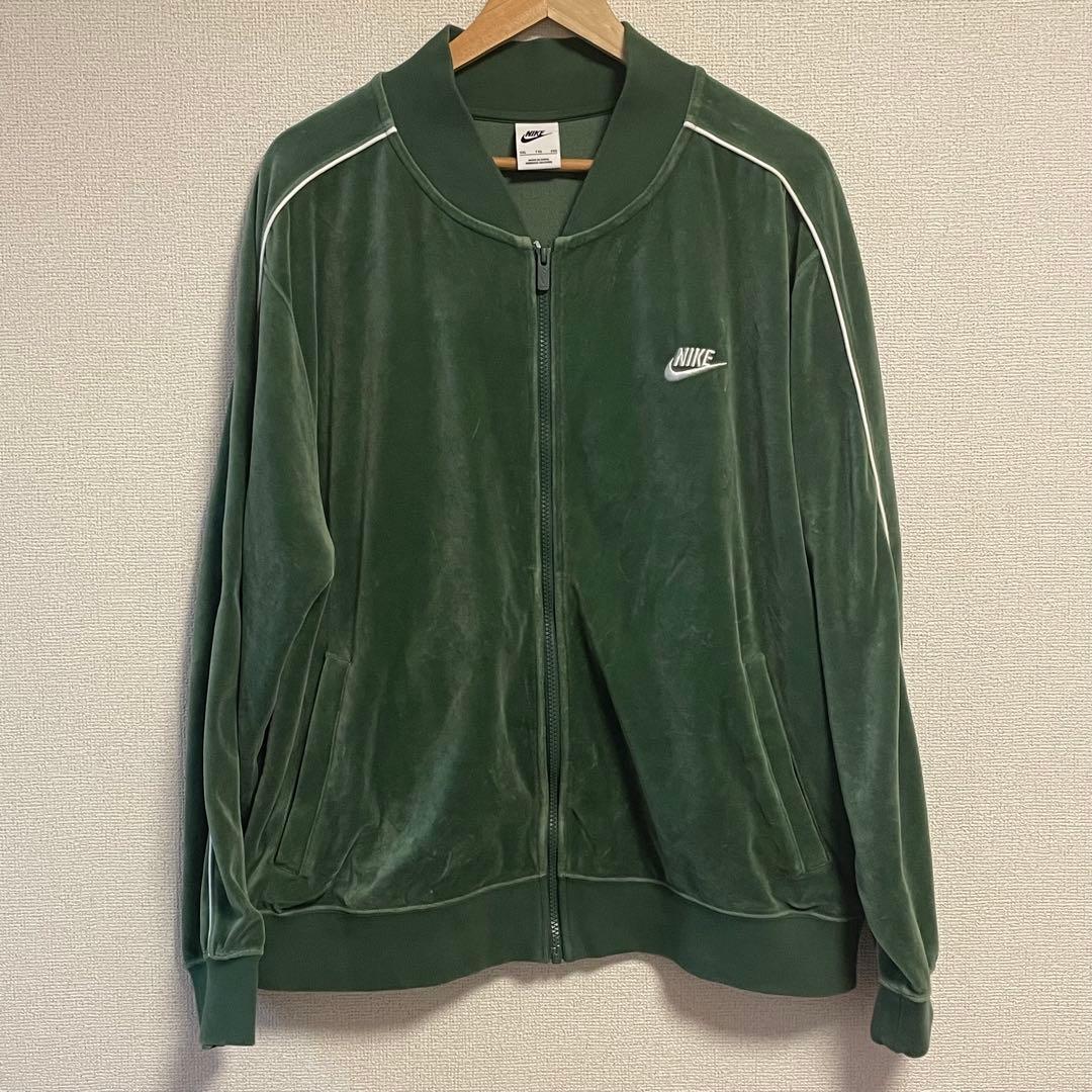 NIKE スウォッシュ SWOOSH ベロア トラックジャケット 緑 グリーン