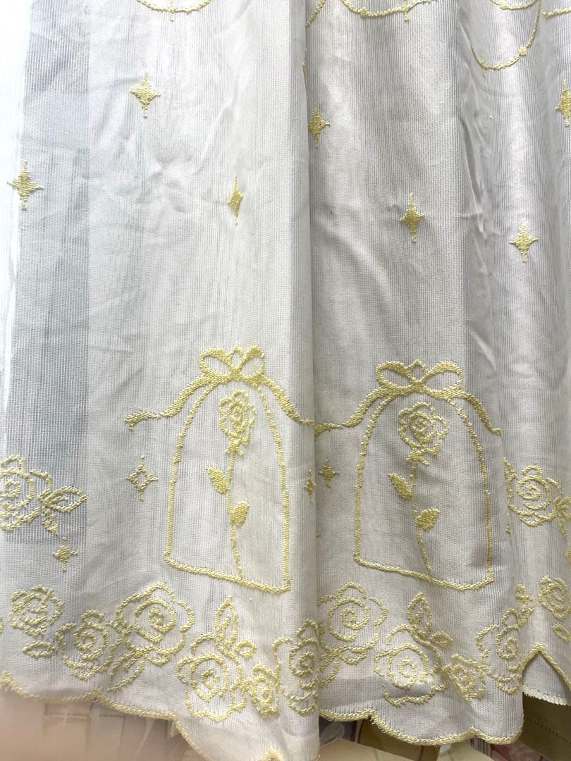 100×123 美女と野獣カーテン 2種類 4枚セット