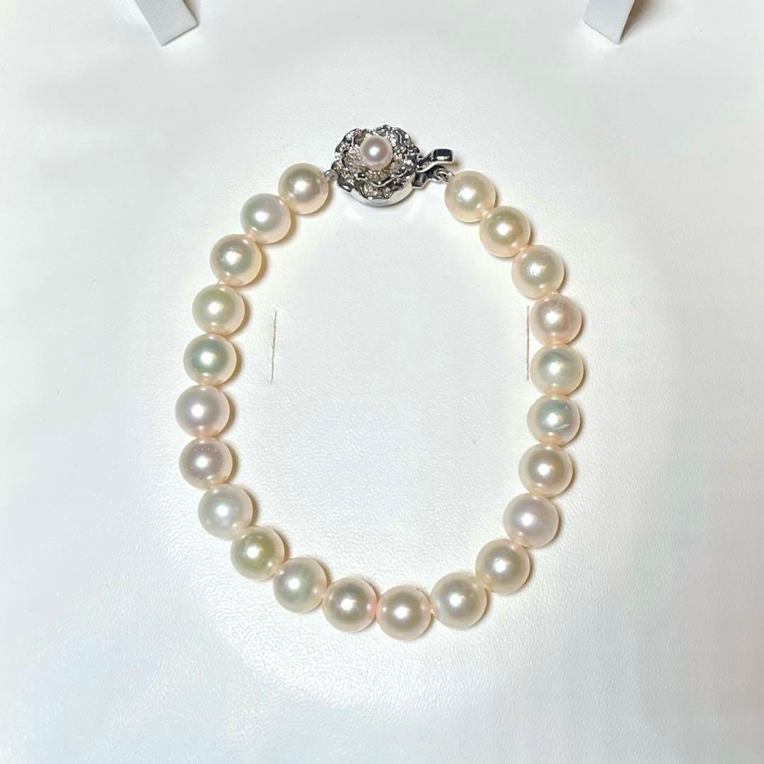 花珠級　大珠　アコヤパール　ブレスレット　パーティー　7.9〜8.1㎜　M627