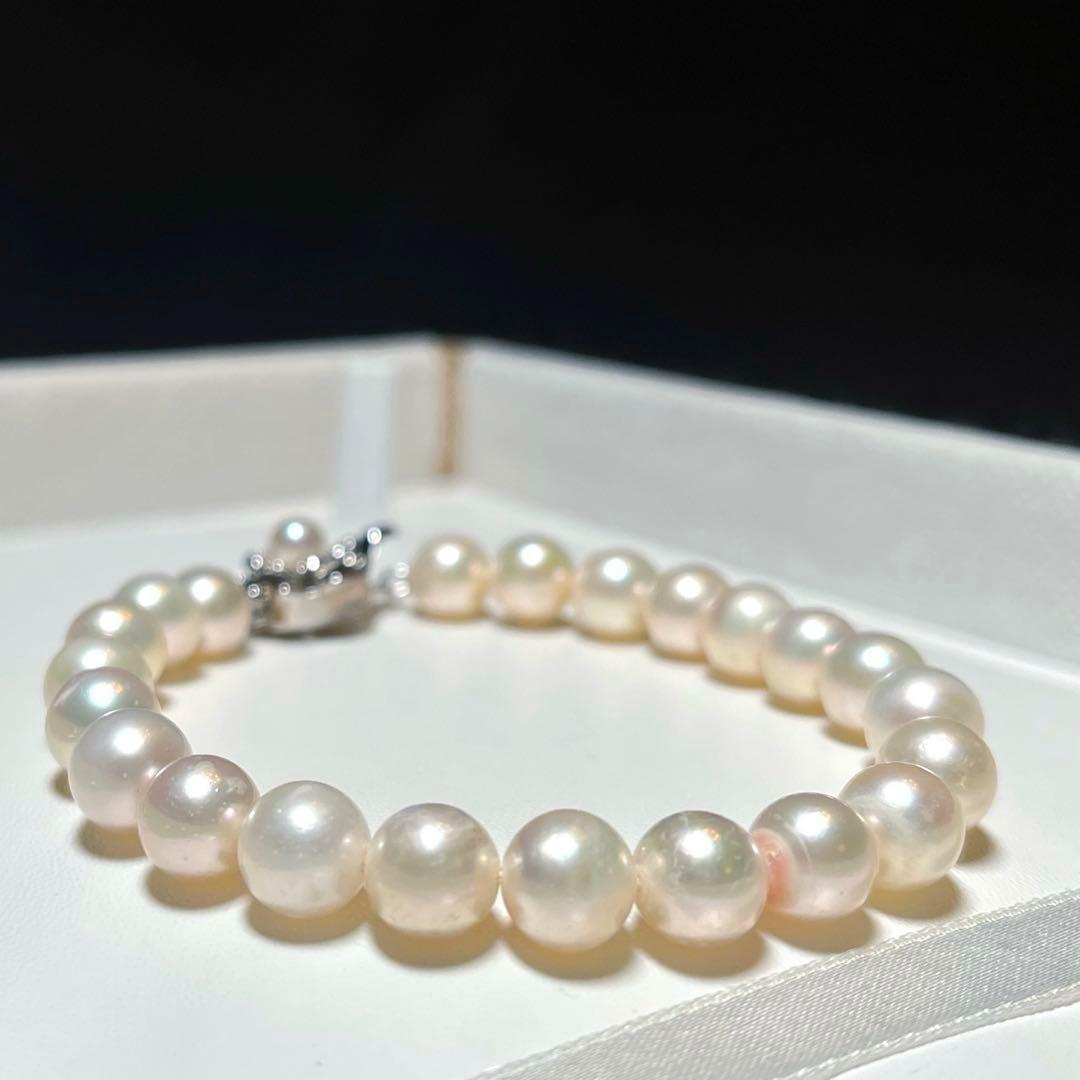 花珠級　大珠　アコヤパール　ブレスレット　パーティー　7.9〜8.1㎜　M627