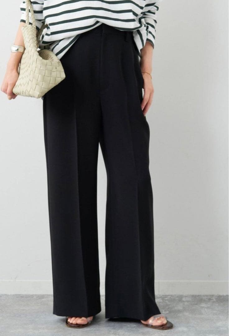 plageプラージュ完売washable straightストレートパンツ黒34