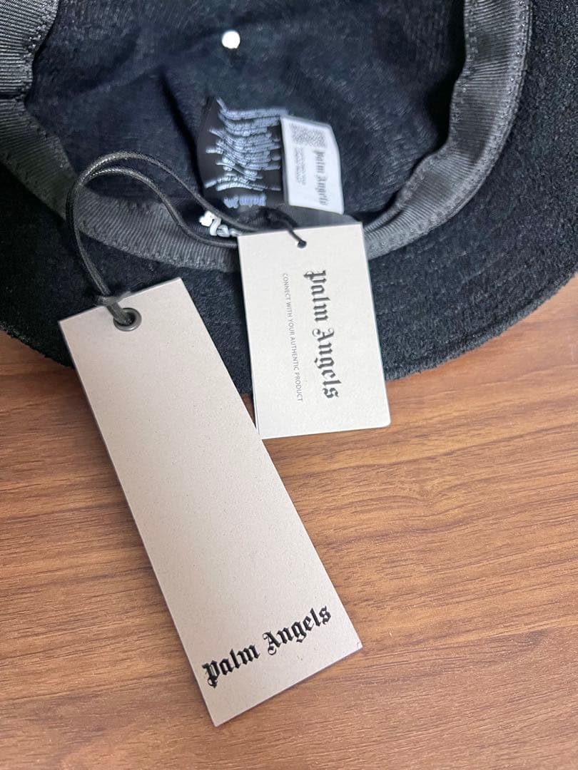 新品 パームエンジェルス バケットハット バケハ ブラック パイル素材 ロゴ