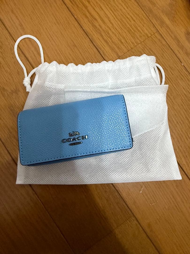 COACH 6リング キーケース クロスグレイン レザー