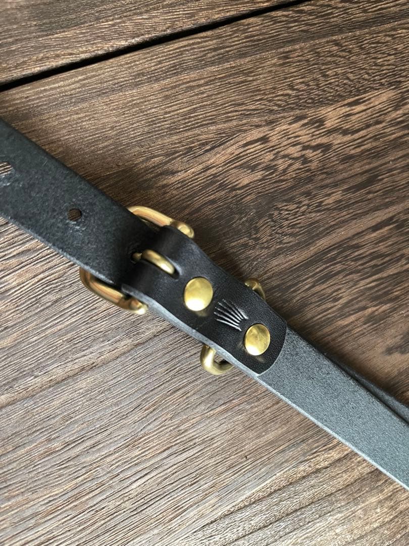 ナローロングベルト　真鍮　牛ヌメ　exca HTC CALEE