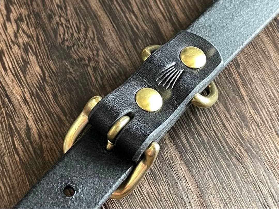 ナローロングベルト　真鍮　牛ヌメ　exca HTC CALEE