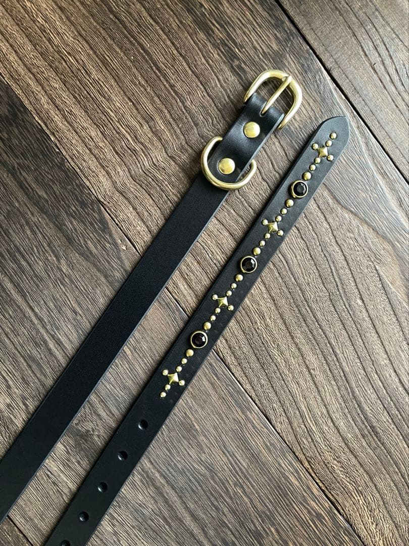 ナローロングベルト　真鍮　牛ヌメ　exca HTC CALEE