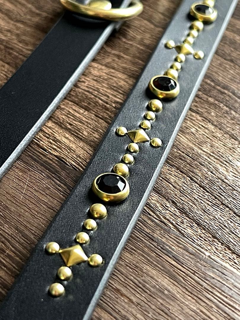 ナローロングベルト　真鍮　牛ヌメ　exca HTC CALEE