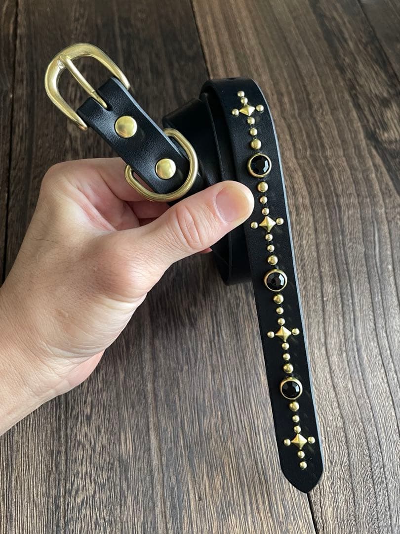 ナローロングベルト　真鍮　牛ヌメ　exca HTC CALEE