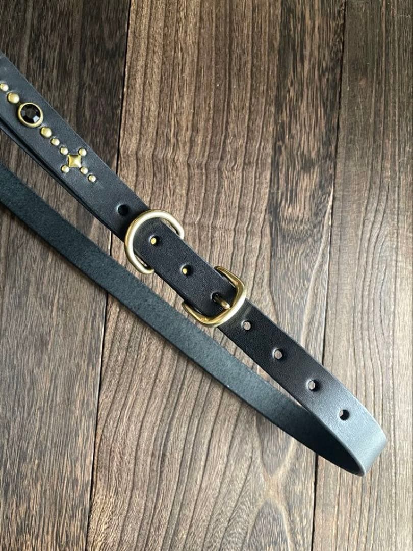 ナローロングベルト　真鍮　牛ヌメ　exca HTC CALEE