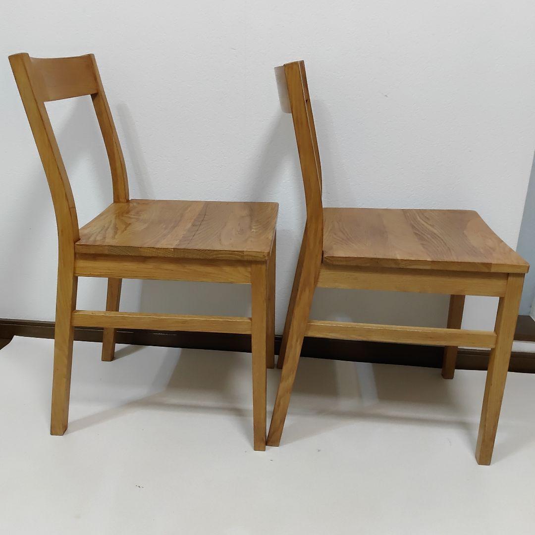 廃盤 希少 2脚セット 無印良品 無垢材 オーク材 チェア 椅子 イス 送料無料
