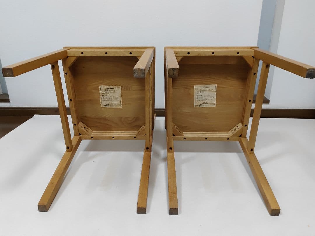 廃盤 希少 2脚セット 無印良品 無垢材 オーク材 チェア 椅子 イス 送料無料