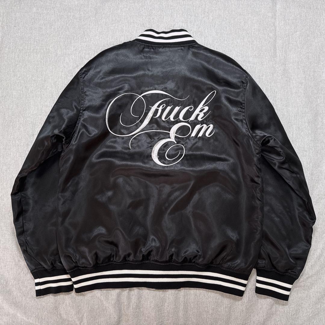 【レア】NEIGHBORHOOD サテン 刺繍 スタジャン L 黒 長瀬智也着用