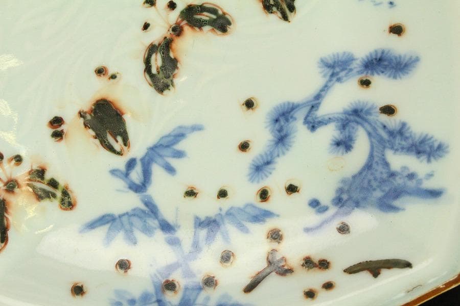 古九谷 四方 皿 うぶ出し 小皿 参考品(ZE576) - メルカリ