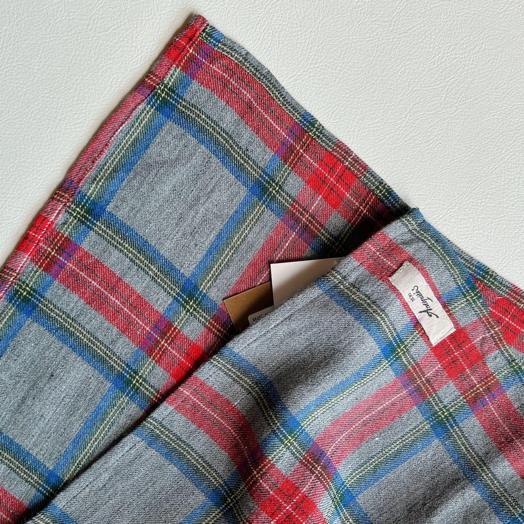 【新品】 ICHI Antiquites ⿻ リネンウール チェック ストール