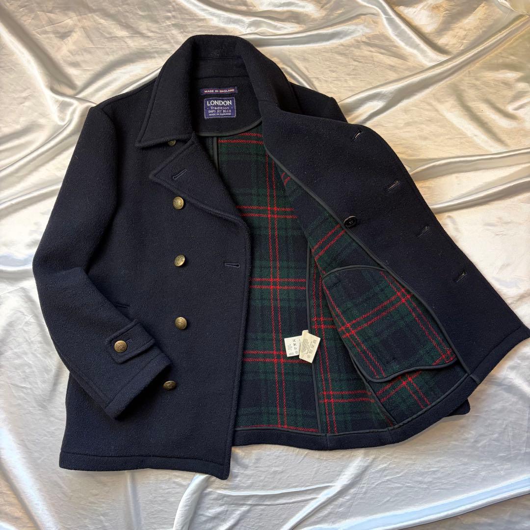 LONDON Tradition ネイビー ウール ピーコート シップス別注