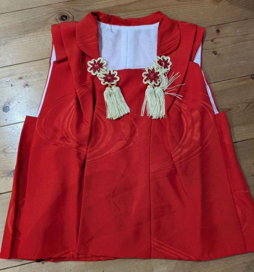 【専用】七五三　アンティーク着物　桜ピンク地水色紗綾柄/セミアンティーク産着被布