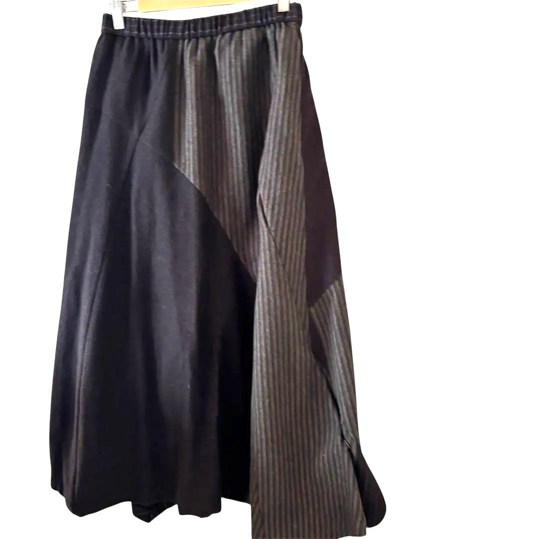 慈雨　センソユニコ　ロングスカート　40 ウール　変形デザイン　パッチワーク風