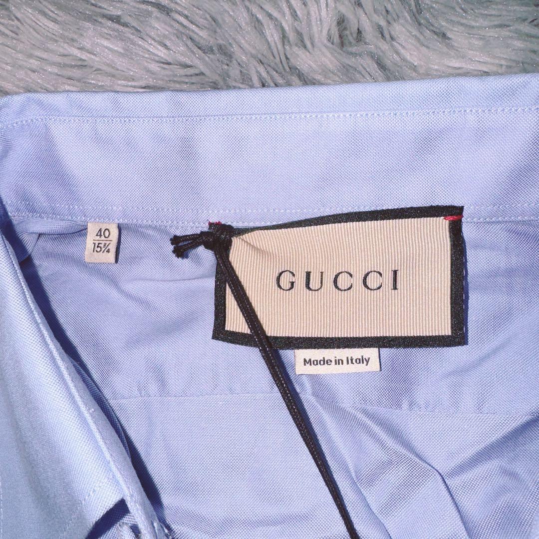 GUCCI グッチ タグ付き 2023 シャツ ブルー　175 92A