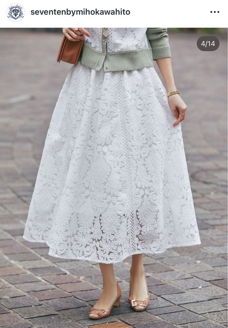 明日迄！SEVEN TEN b MIHO KAWAHITO パネルレーススカート