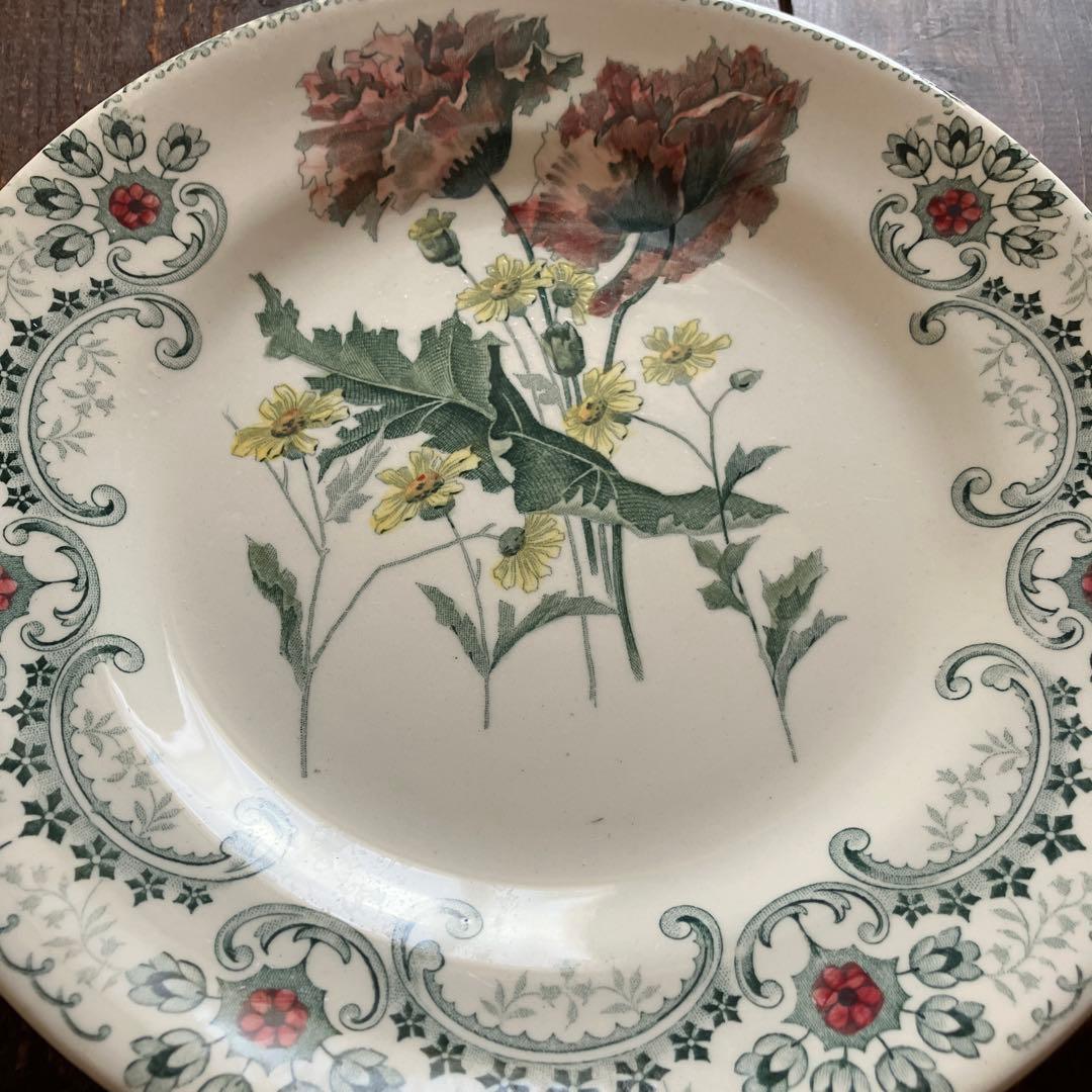希少　フランスアンティーク　ショワジールロワ　切り花　デザート皿　完品美品