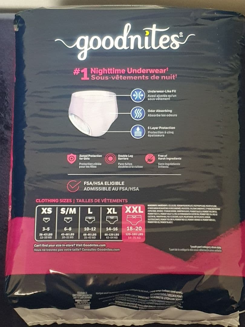 Goodnites XXL パンツ型おむつ おねしょパンツ 18枚入り