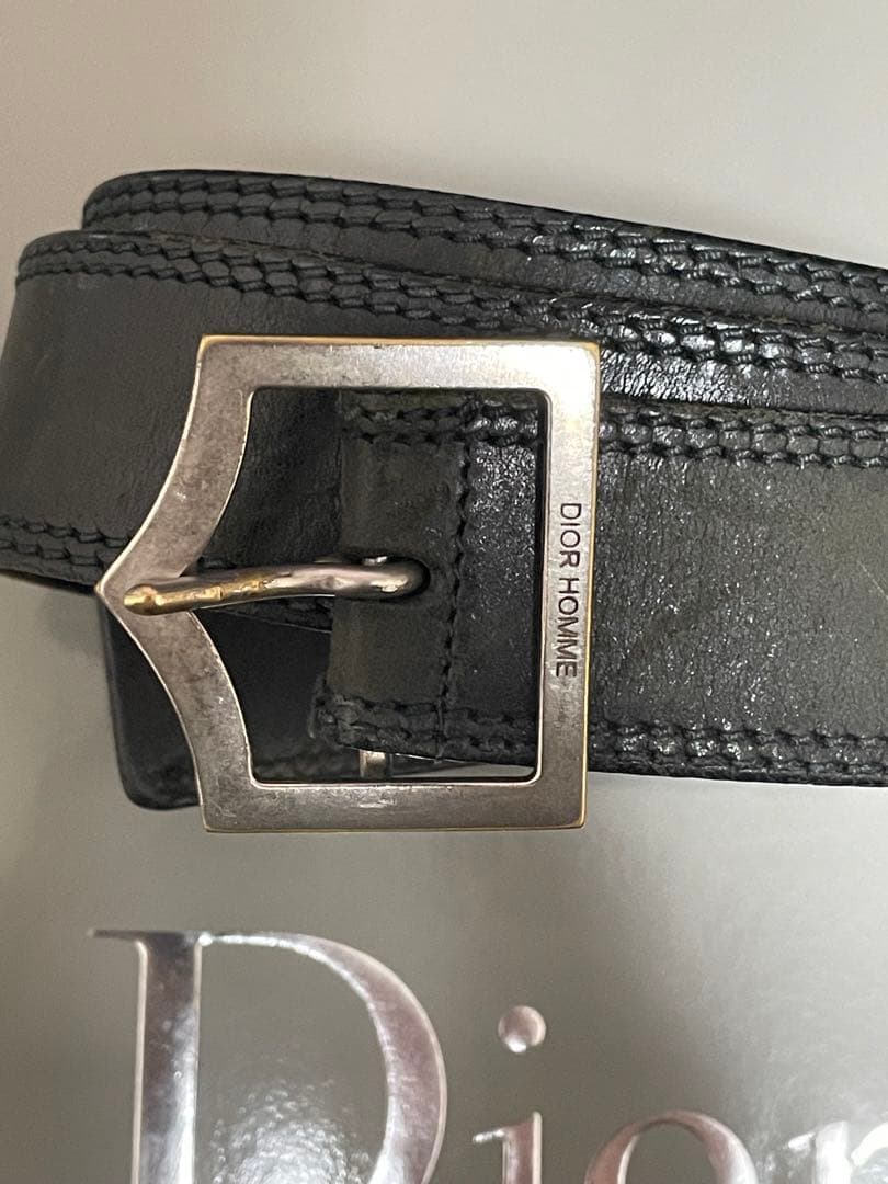 Dior Homme Dバックル　ブラック　ベルト　85 エディ期