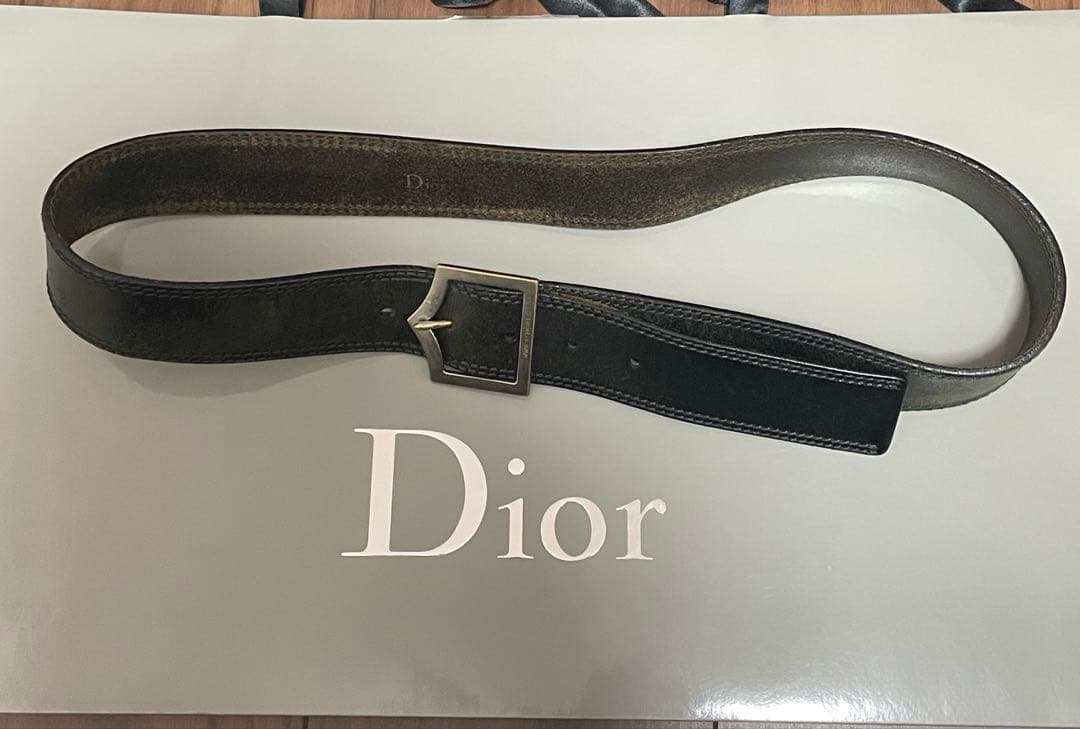 Dior Homme Dバックル　ブラック　ベルト　85 エディ期