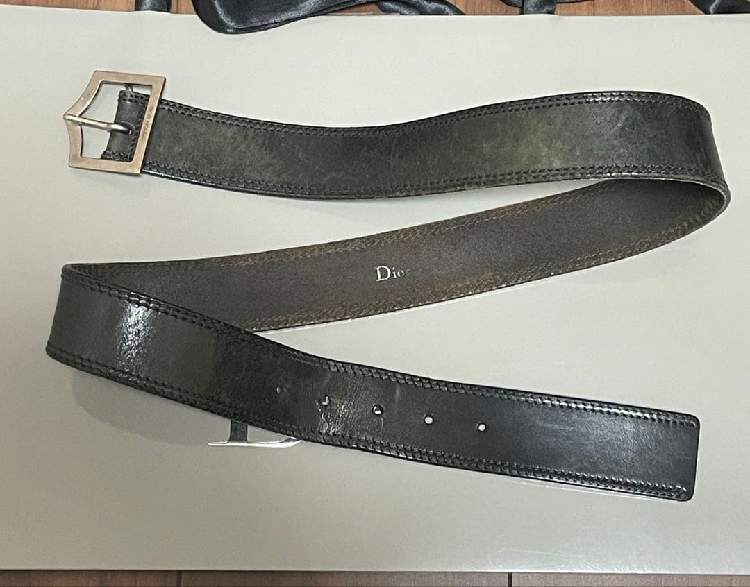 Dior Homme Dバックル　ブラック　ベルト　85 エディ期