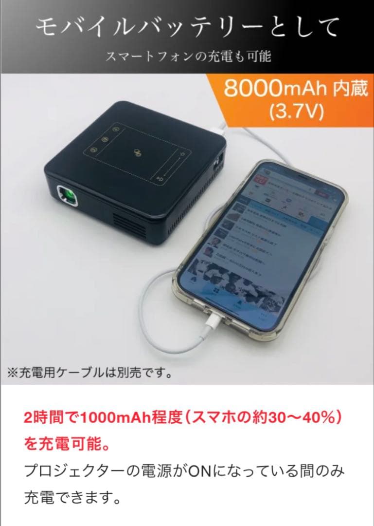 新品　手のひらサイズで最大300インチ！超小型スマートプロジェクター SP05