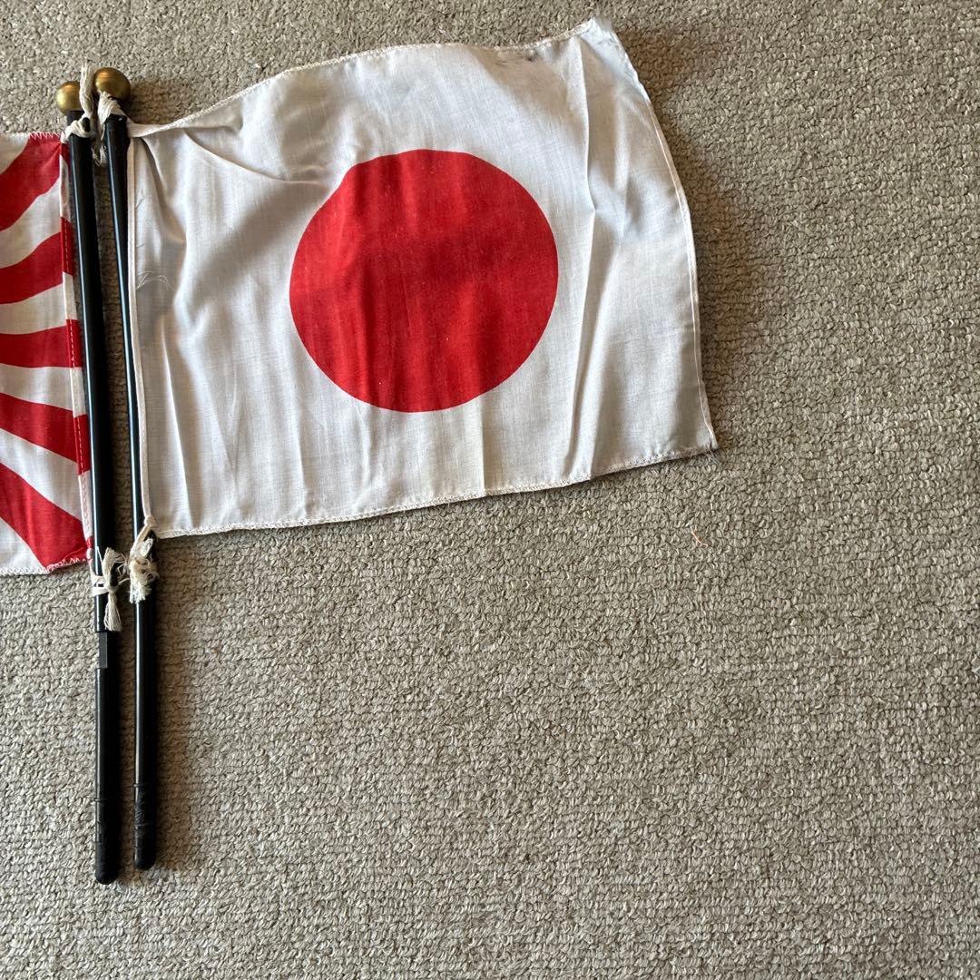旭日旗と日本国旗セット、ステー、ネジ欠品