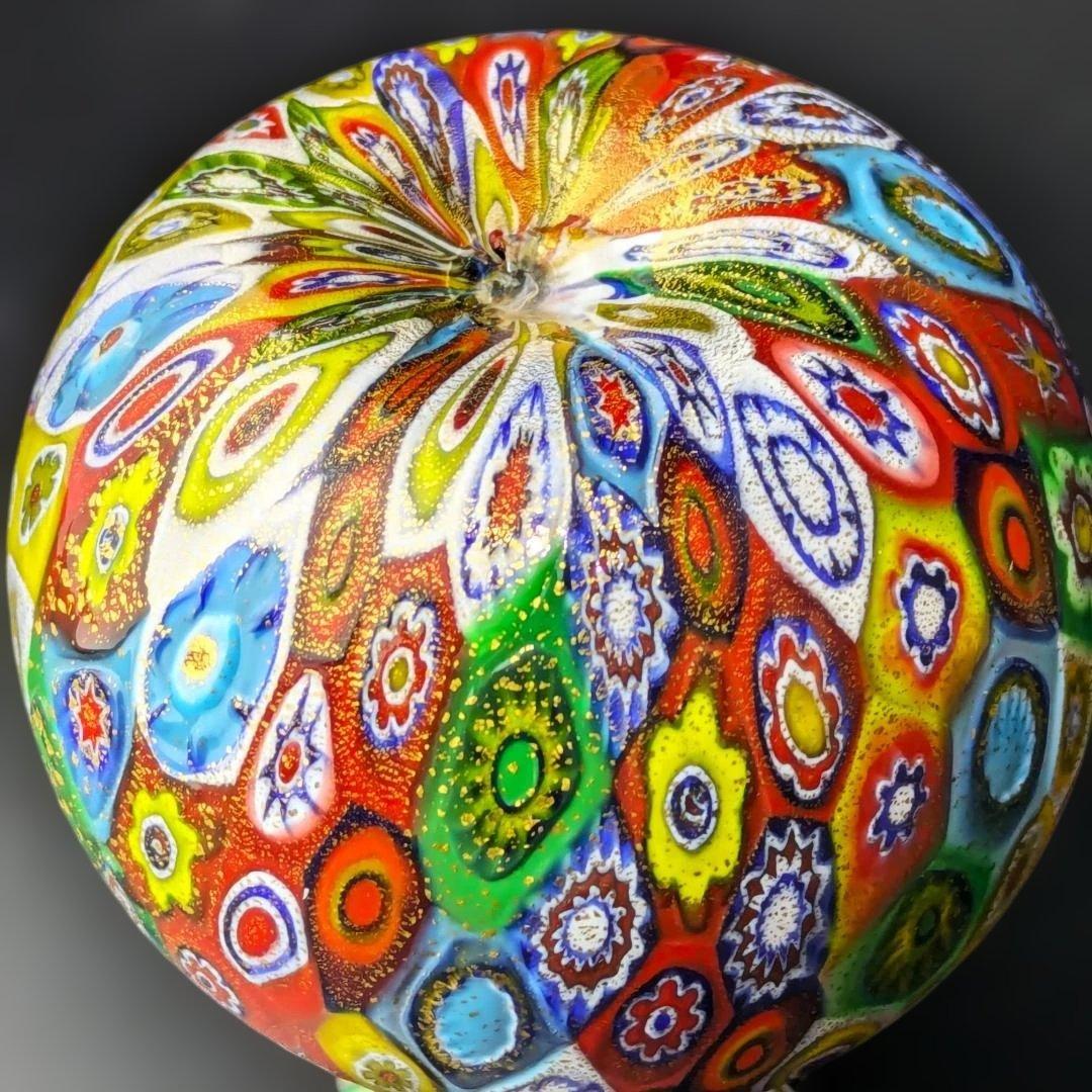 ムラーノ ミルフィオリ アート イタリア製の手吹きガラス 香水瓶 ゴールド箔