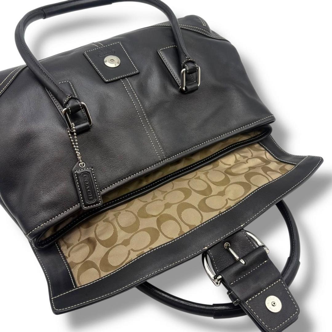 極美品 COACH コーチ ハンドバッグ ソーホー レザー ブラック ベルト