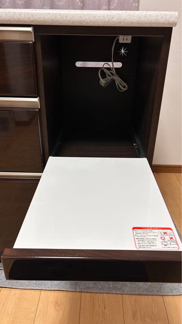 【Bross】ニトリ キッチンカウンター 140cm ダークブラウン