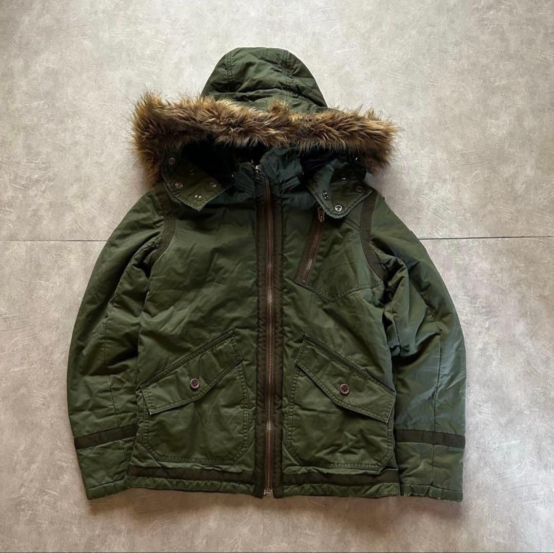 diesel grunge fur military jacket khaki - メルカリ