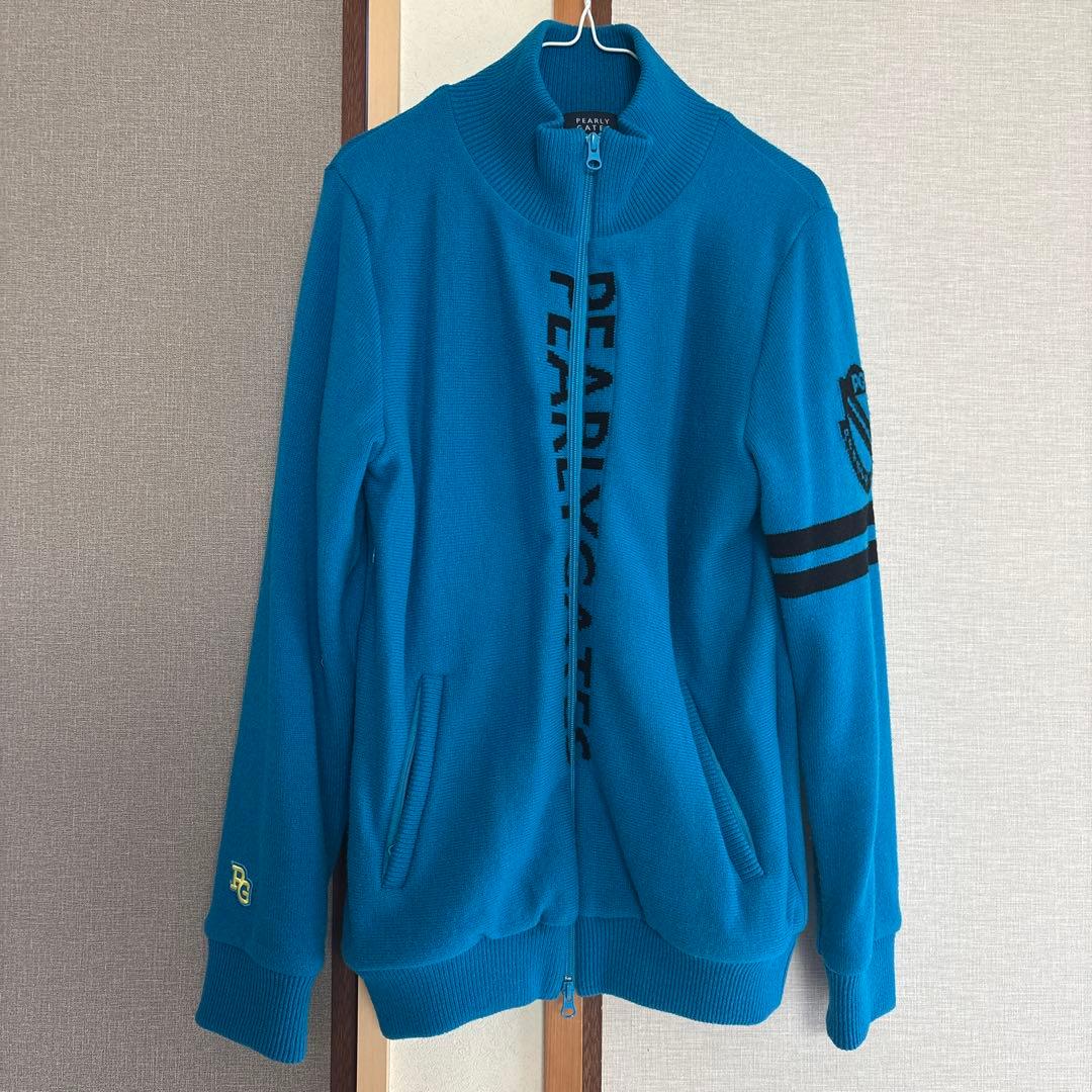 PEARLY GATES 青 ジップアップセーター サイズ5 2回のみ着用 - メルカリ