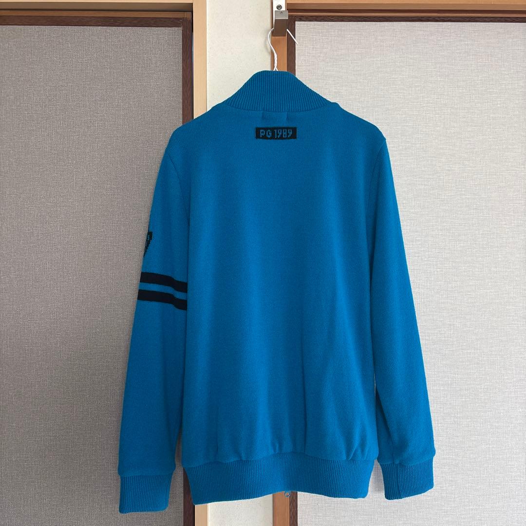 PEARLY GATES 青 ジップアップセーター サイズ5 2回のみ着用 - メルカリ