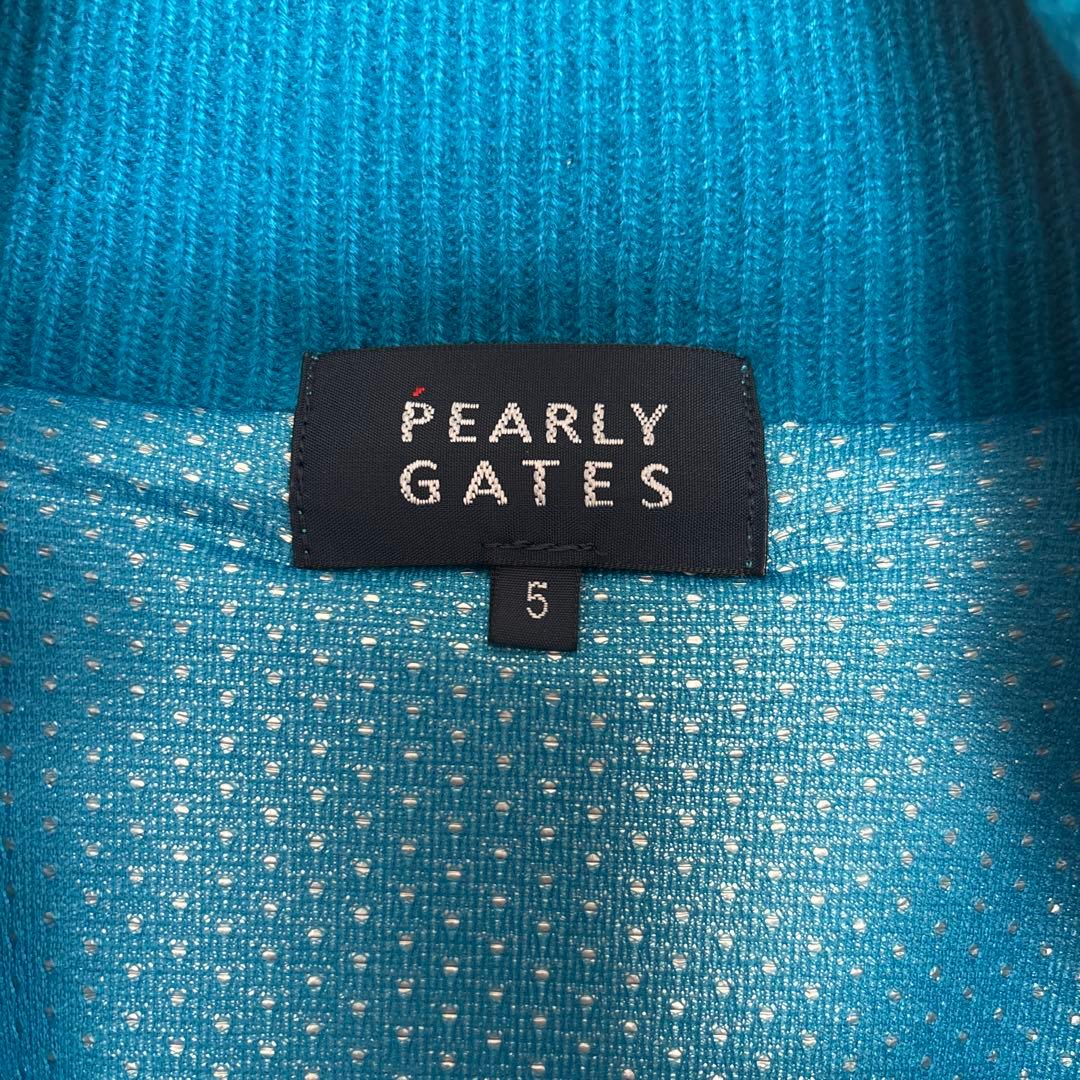 PEARLY GATES 青 ジップアップセーター サイズ5 2回のみ着用 - メルカリ