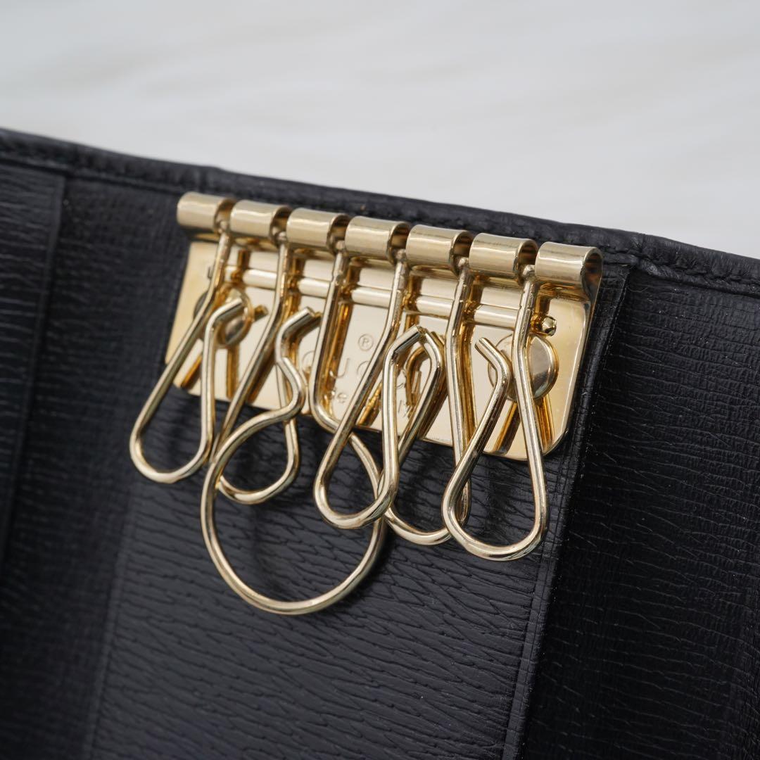 新品未使用品　箱付き　GUCCI グッチ　キーケース　ロゴグラム　ブラック