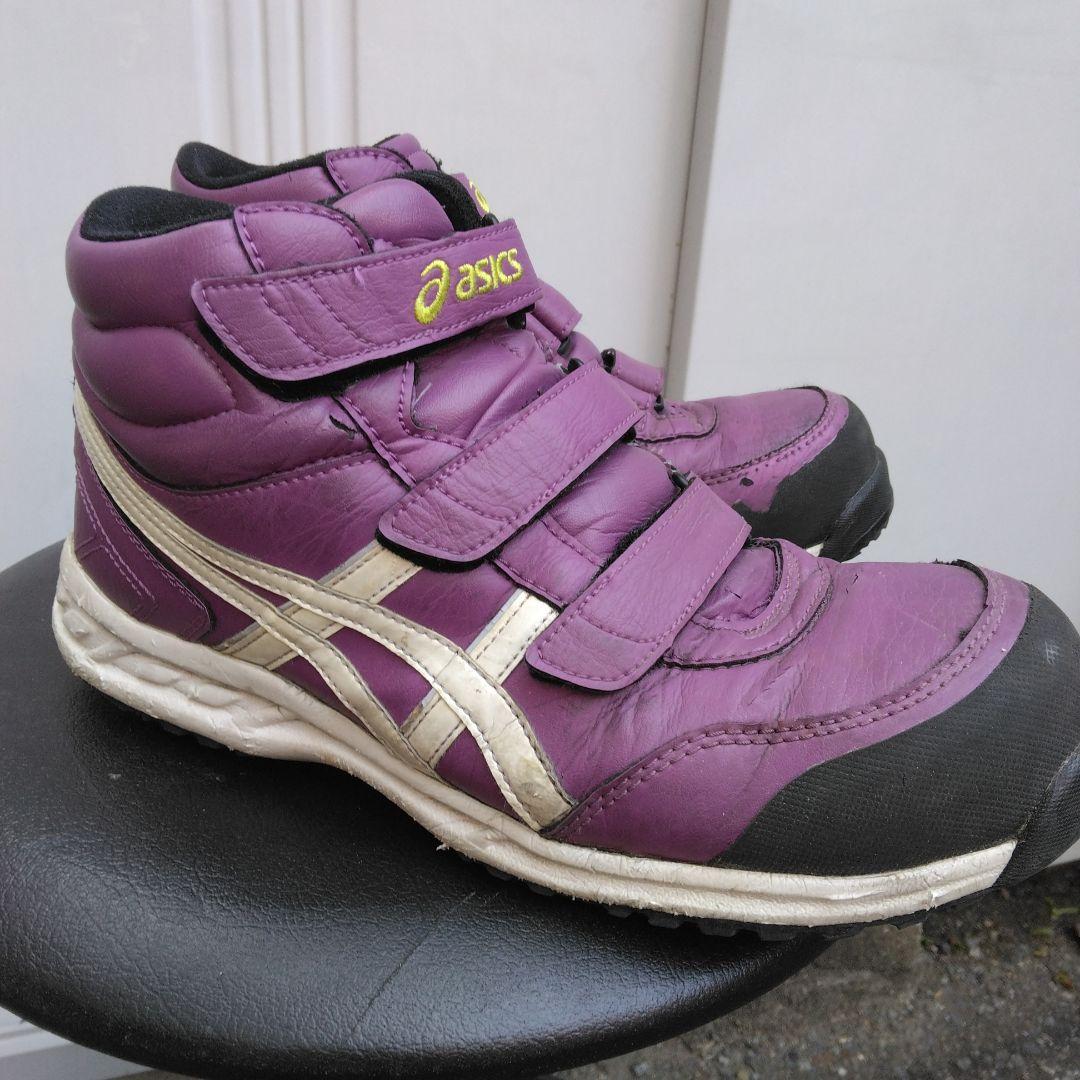 asics 安全靴 紫色 合成皮革 マジックテープ式 限定品 パープル - メルカリ